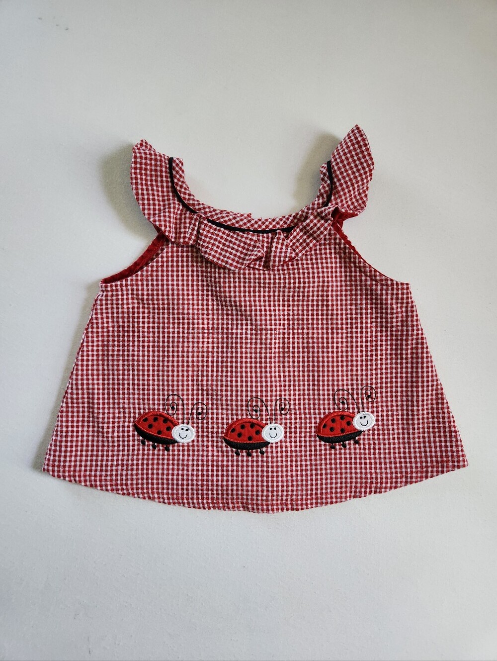 Austin & Ashley Gingham Ladybug Top Sz 3T